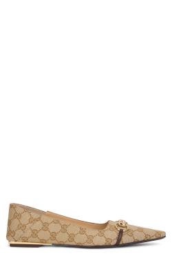 Gucci Ballet flat Vittoria in mixed cotton with GG monogram jacquard
