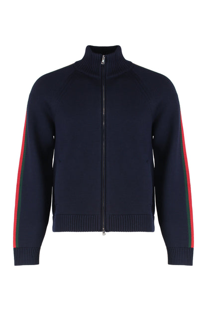 Jacket with zipper in knitted wool RTW