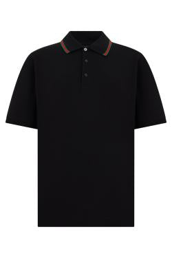 Gucci Short-sleeved polo with web band