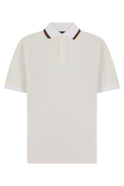 Gucci Short-sleeved polo with web band