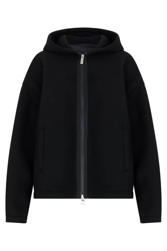 Hooded jacket in mixed wool RTW