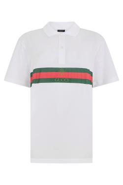 Gucci Short-sleeved polo with web band