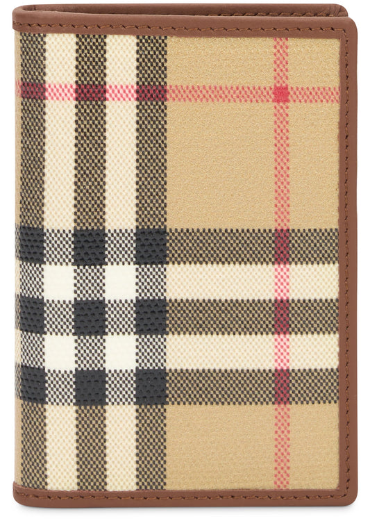 Burberry Check bifold wallet in canvas ACC