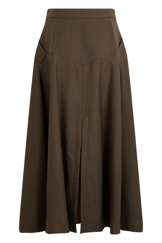 Long skirt in wool gabardine RTW