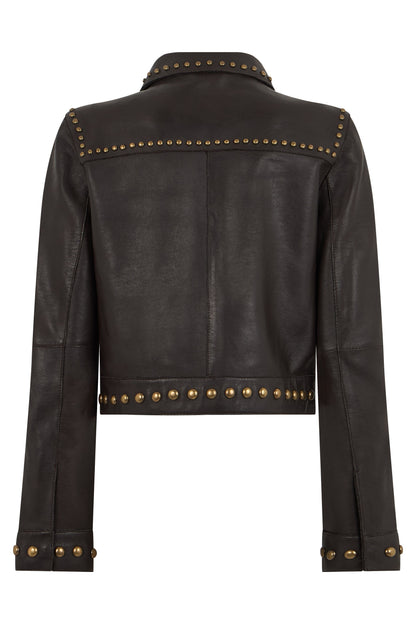 Leather jacket with studs RTW