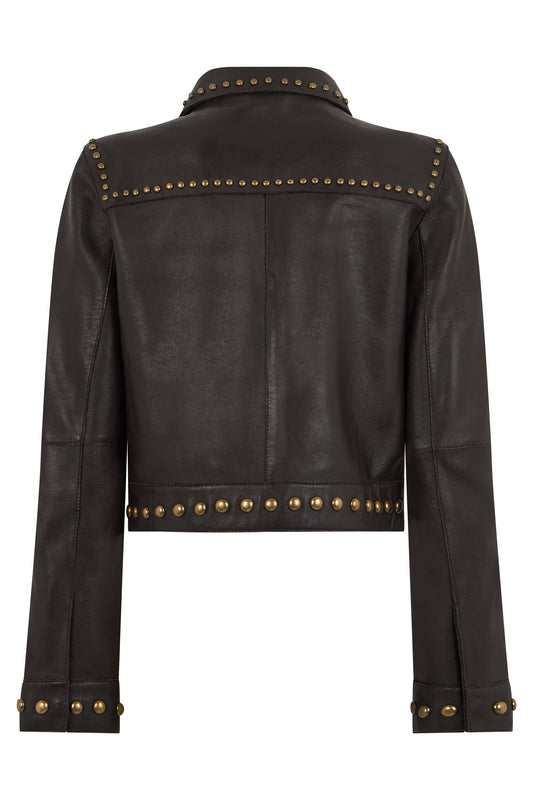 Leather jacket with studs RTW