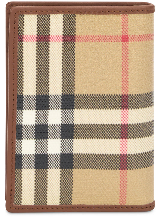 Burberry Check bifold wallet in canvas ACC