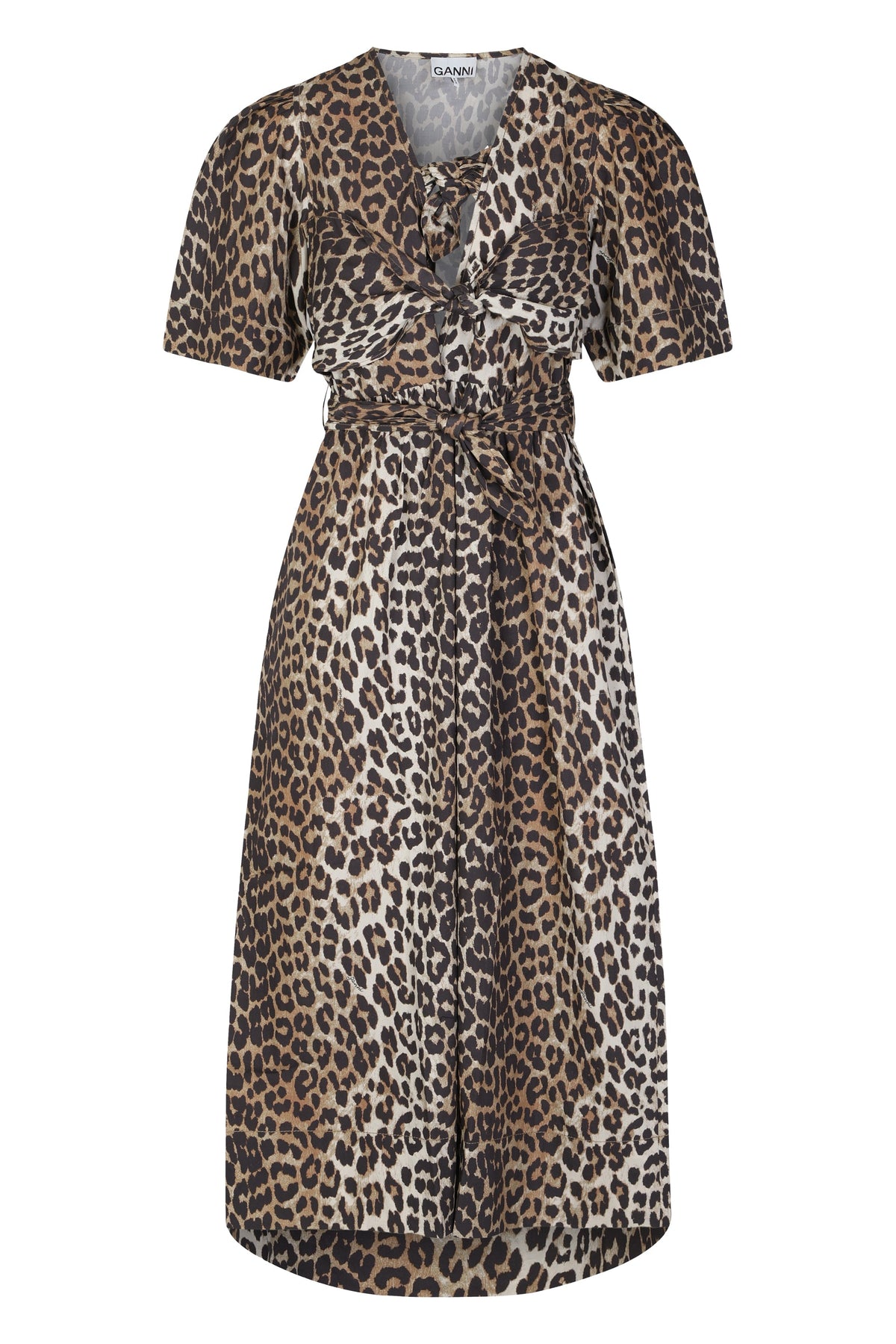 Cotton dress with leopard print RTW