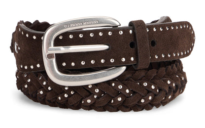 Houston belt in suede braided with micro studs ACC
