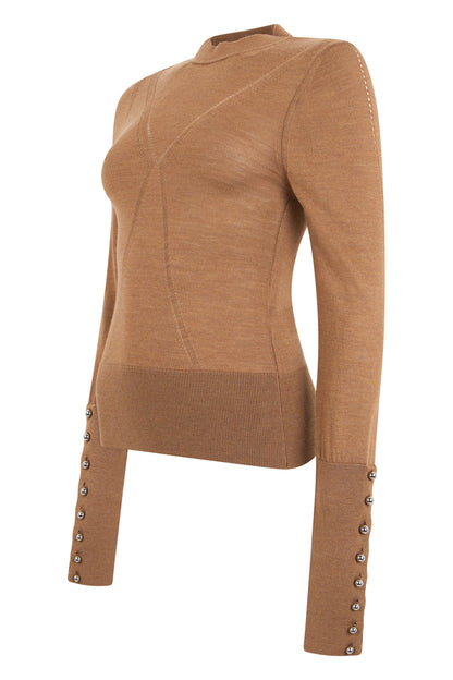 Crewneck sweater in a silk and wool blend RTW