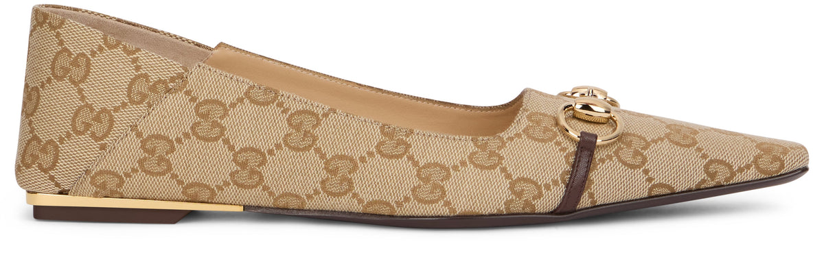 Gucci Ballet flat Vittoria in mixed cotton with GG monogram jacquard
