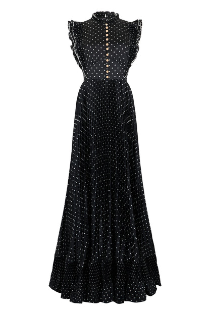 Long dress with polka dots and ruffles RTW