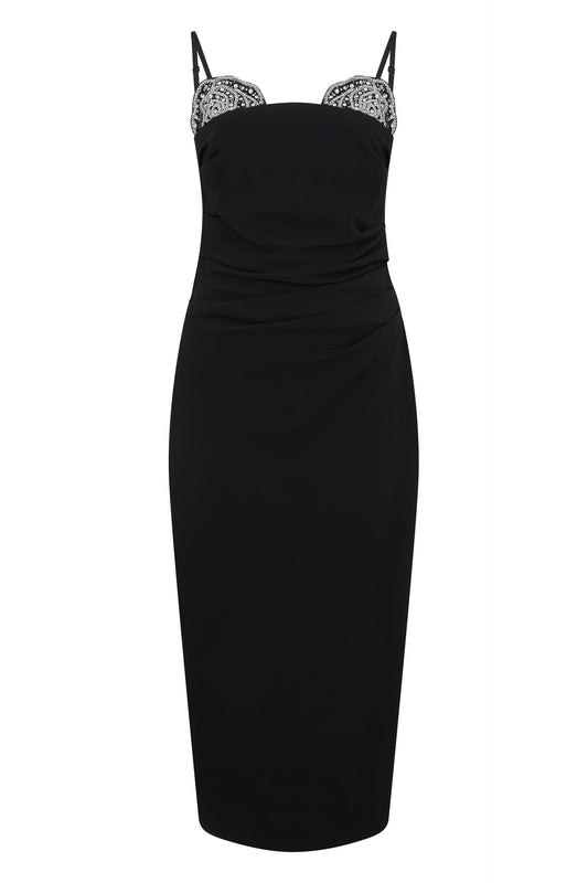Slim midi dress with rhinestones RTW