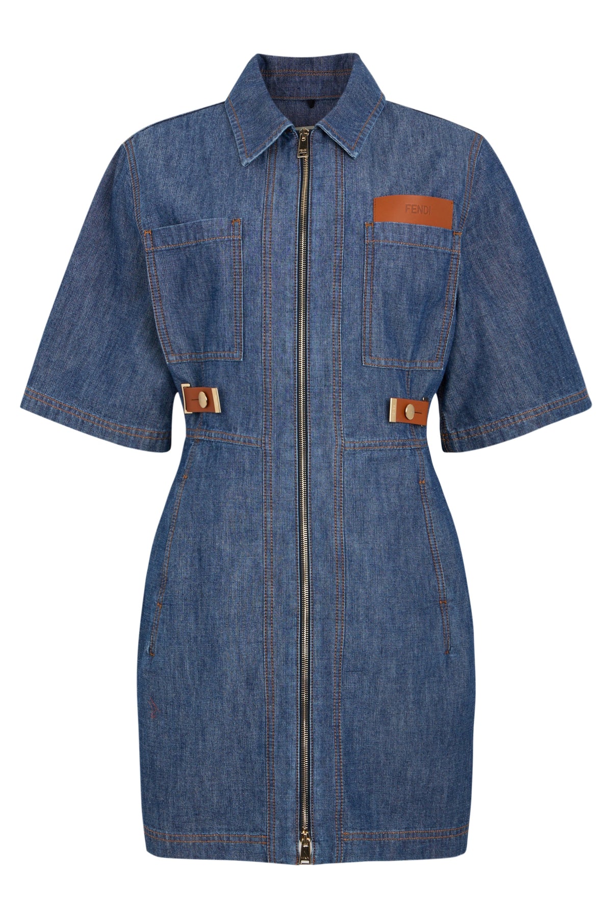 Short denim dress with application RTW