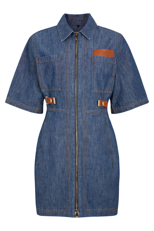 Short denim dress with application RTW
