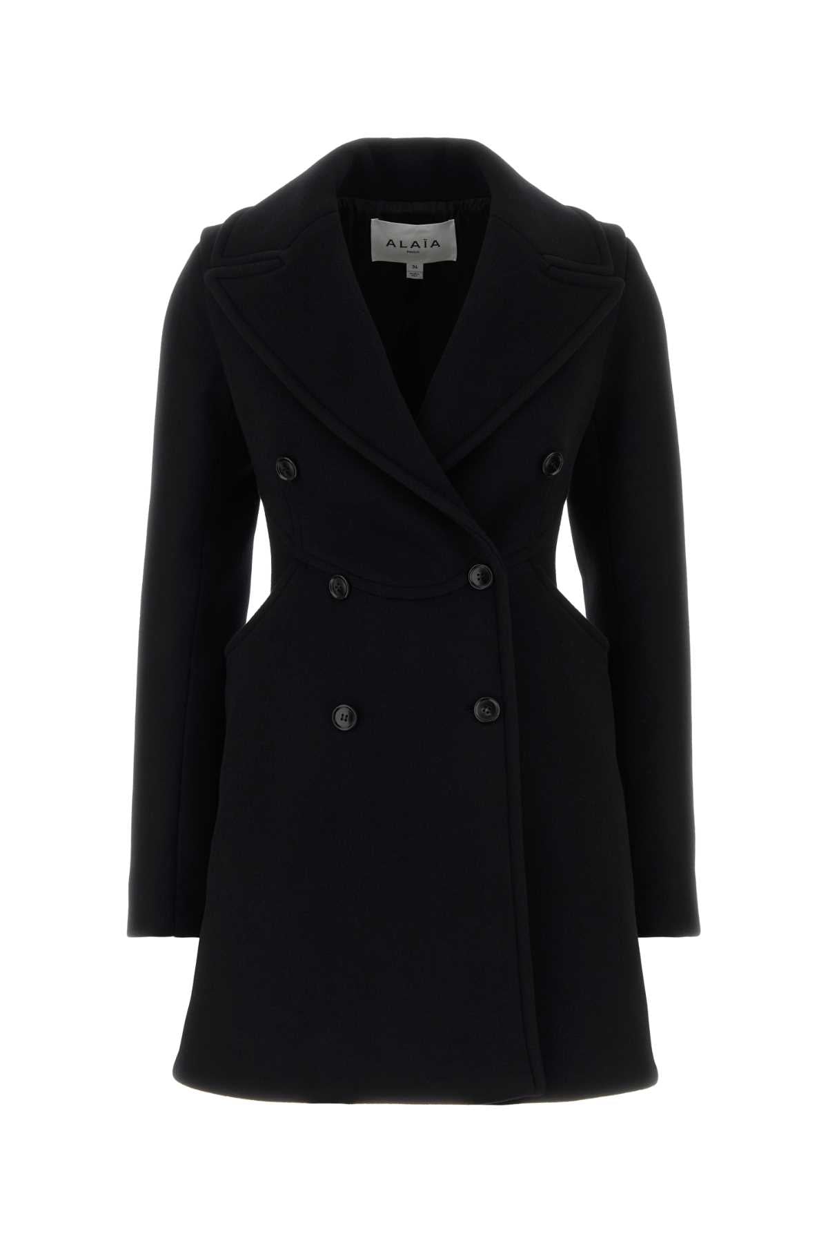 CURVED POCKET COAT WOOL DENIM COATS