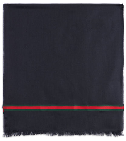 Scarf with fringes and web band ACC