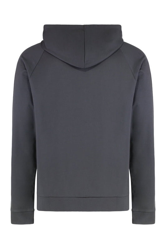 Hooded sweatshirt in cotton terry with zipper RTW