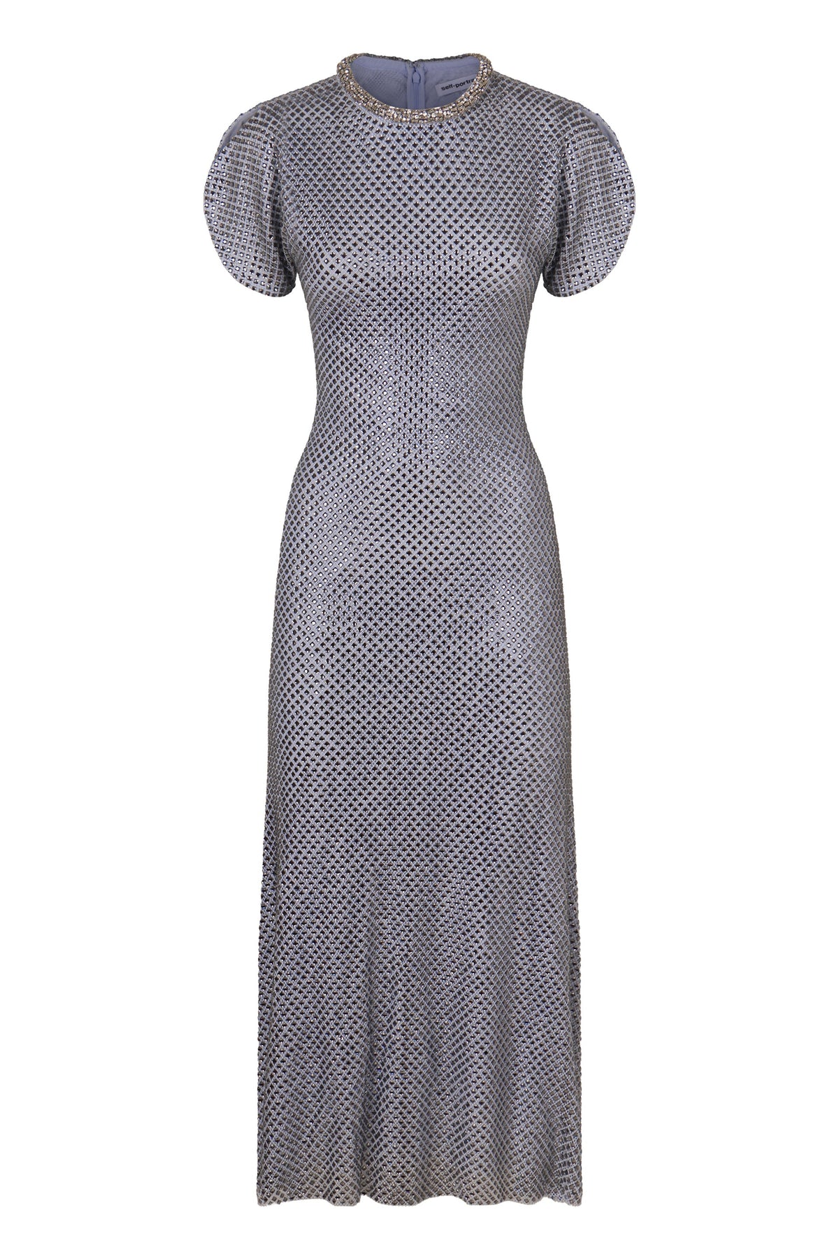 Midi dress in mesh with rhinestones RTW