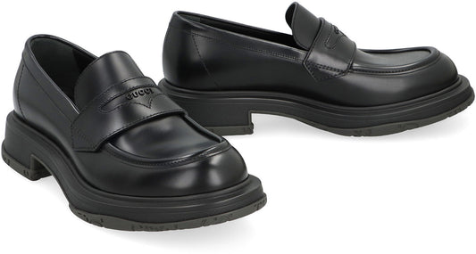 Black leather loafers RTW