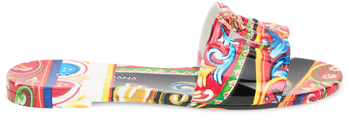 Slide beachwear in printed rubber RTW