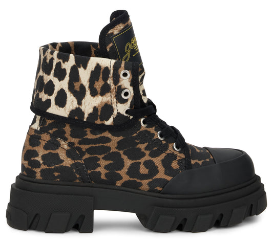Leopard Print Ankle Boot with Sturdy Sole SHOES