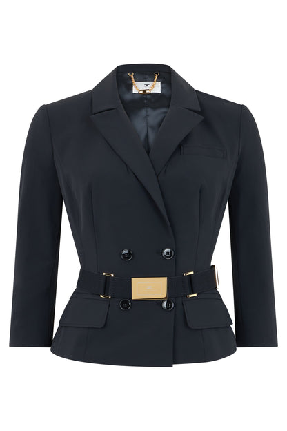 Stretch Fabric Jacket with Belt ACC