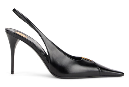 Décolleté slingback Babylone Breteuil in leather RTW