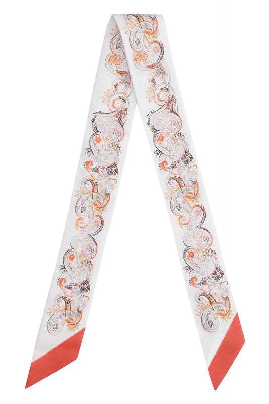 Paisleyna in silk with logo and paisley floral pattern RTW