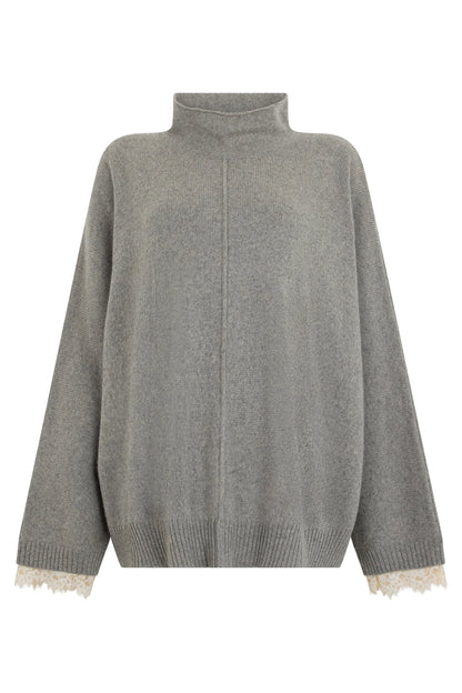 Oversized sweater with high collar RTW
