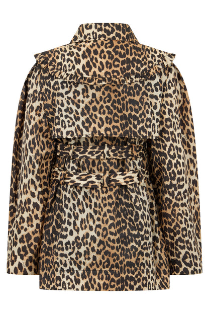 Short leopard coat with double-breasted closure RTW
