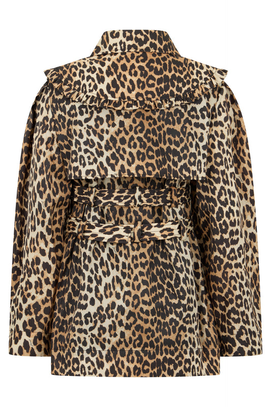 Short leopard coat with double-breasted closure RTW