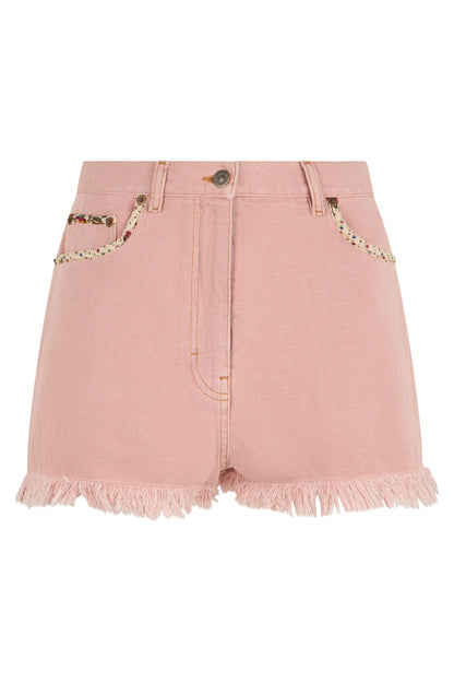 Denim shorts with fringes RTW