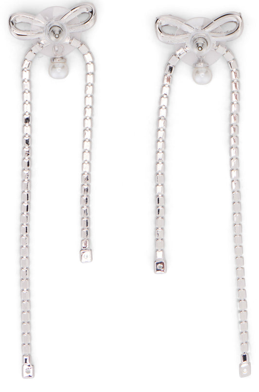 Bow earrings with crystal drop RTW