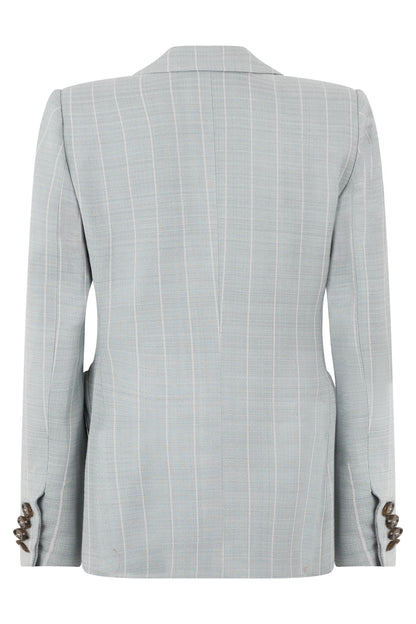 Double-breasted blazer in silk-linen blend RTW