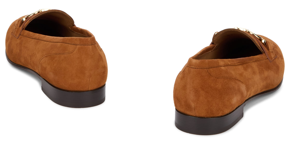 FERRAGAMO Moccasin decoration Gancini in suede leather