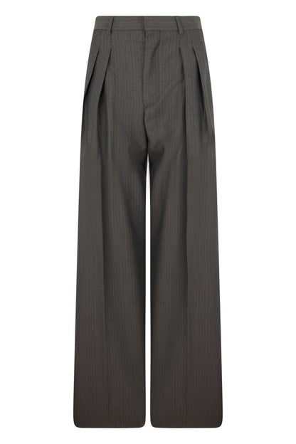 Loose checkered pants in a wool blend RTW