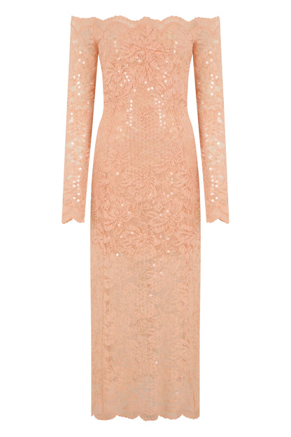 Long dress in lace and sequins RTW