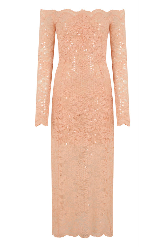 Long dress in lace and sequins RTW