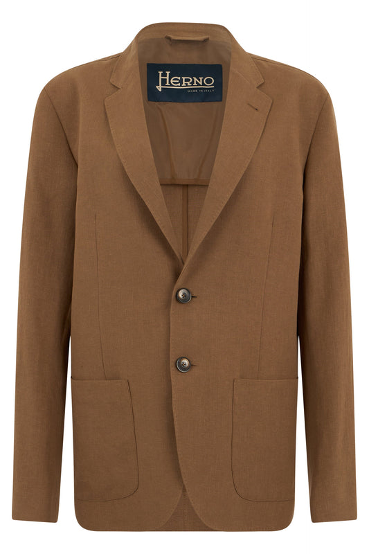 Blazer in blended cotton and linen RTW