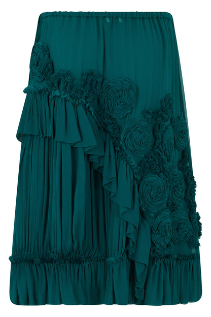 Midi pleated skirt with applications RTW