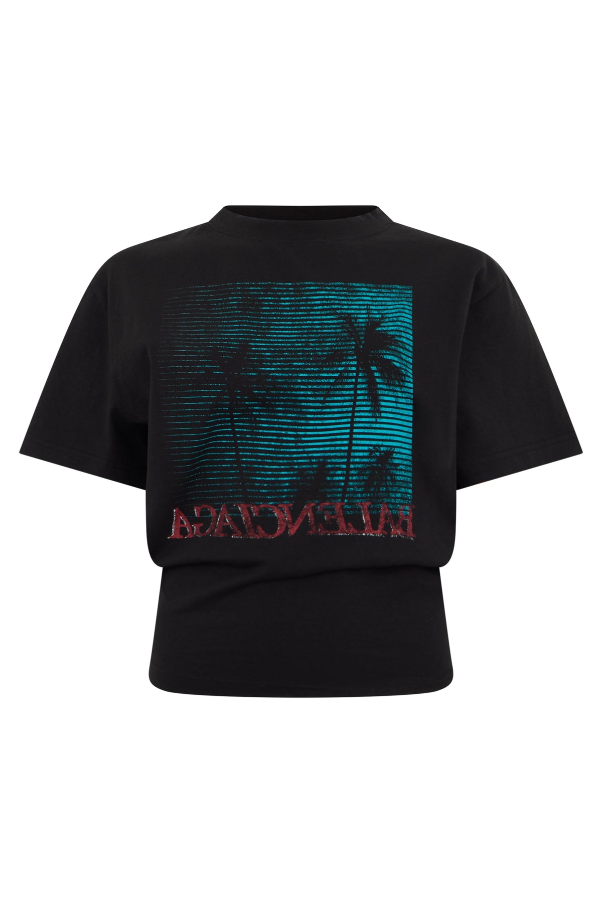 Balenciaga Crop T-shirt with Graphic Design