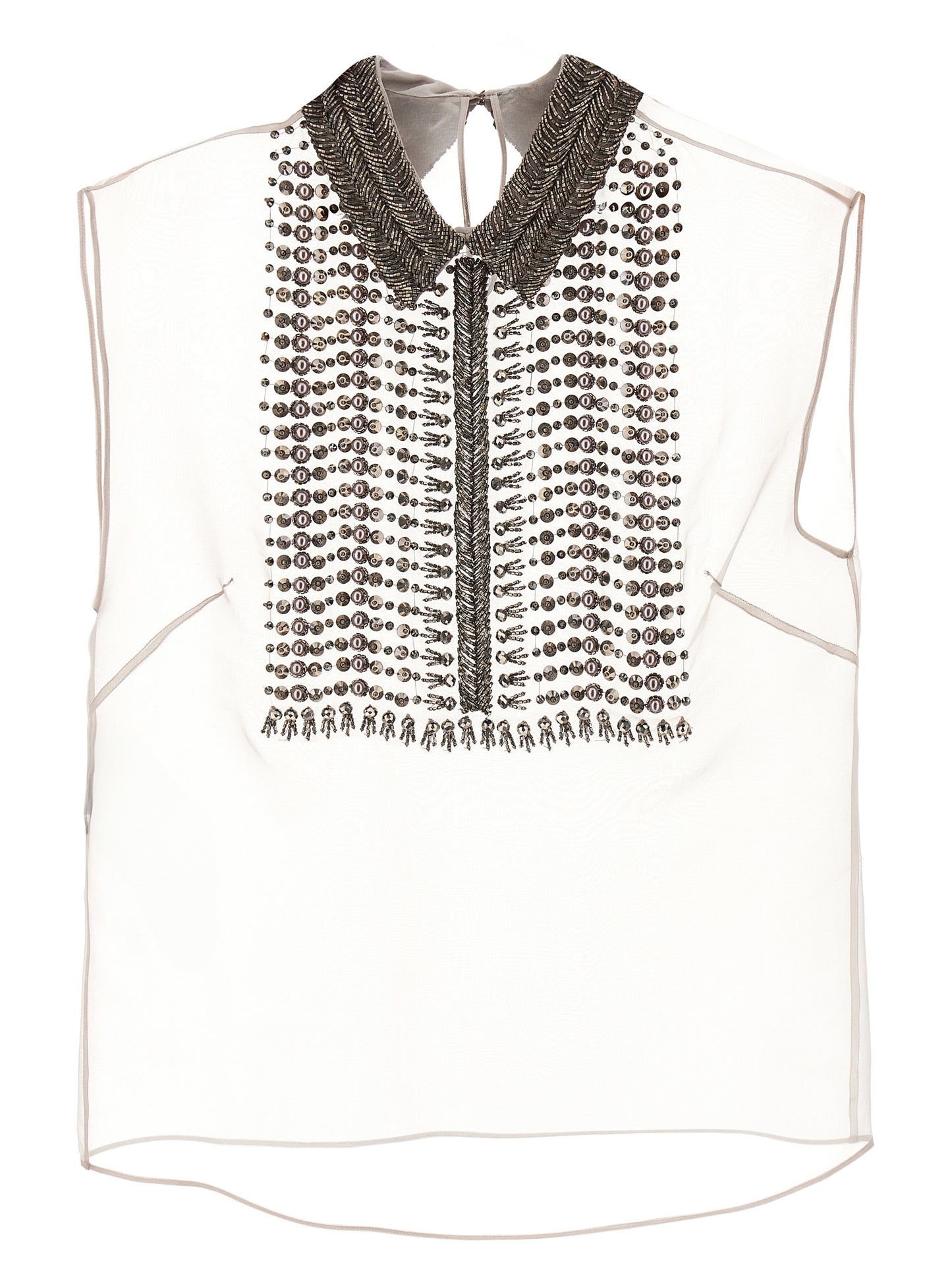 Beaded chiffon top Tops