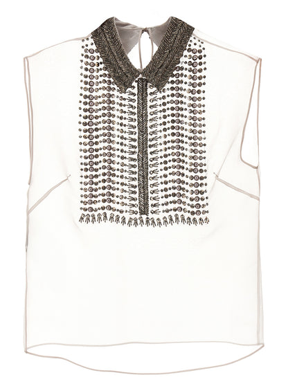 Beaded chiffon top Tops