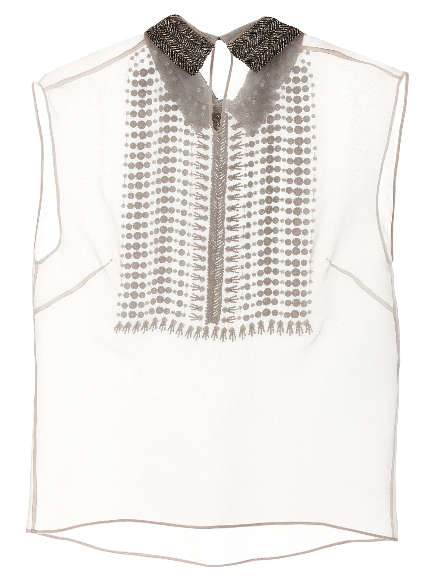 Beaded chiffon top Tops