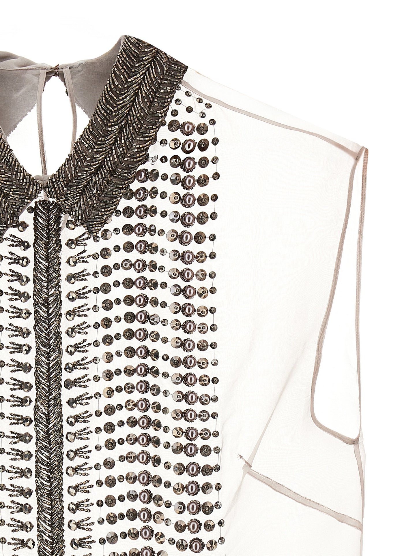 Beaded chiffon top Tops