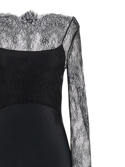 Lace satin dress Dresses