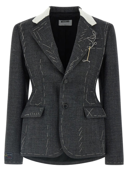 Embroidered canvas blazer Blazer, suits