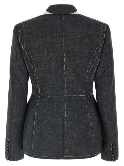 Embroidered canvas blazer Blazer, suits