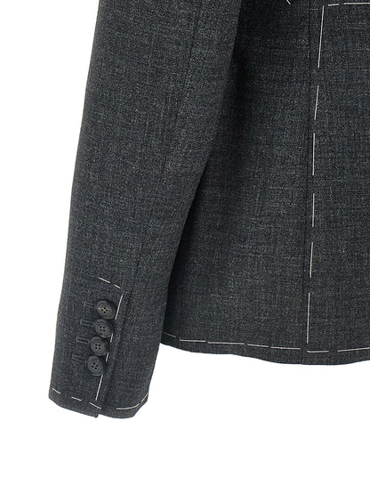 Embroidered canvas blazer Blazer, suits